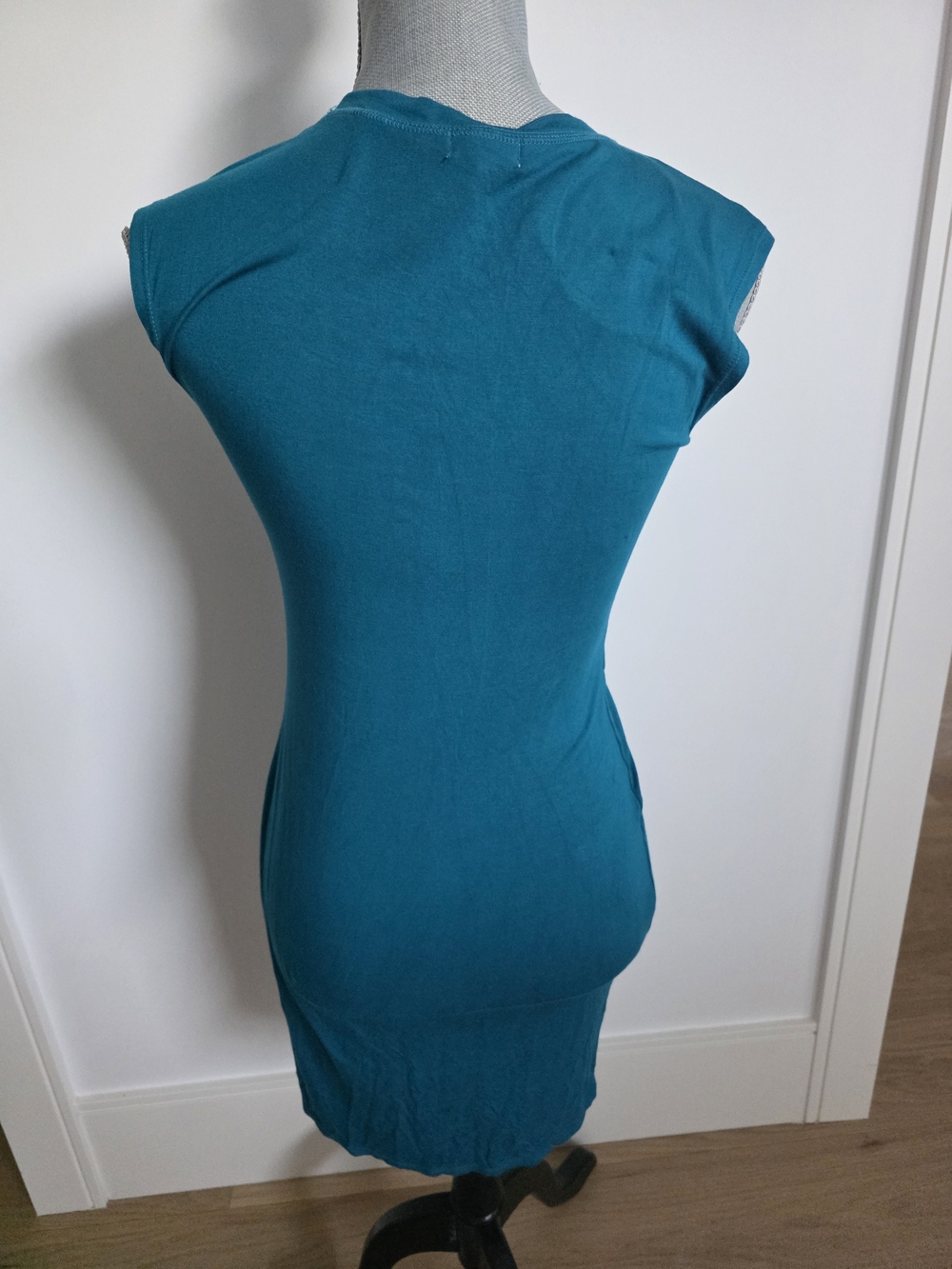New Love, Fire Teal Cutout Midi Skirt Cotton Size M - Picture 5 of 5